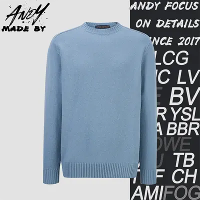 💰(320 CNY)Solid Color Knit Sweater with Leather Label at the Back Neck Iem ID:111189-S