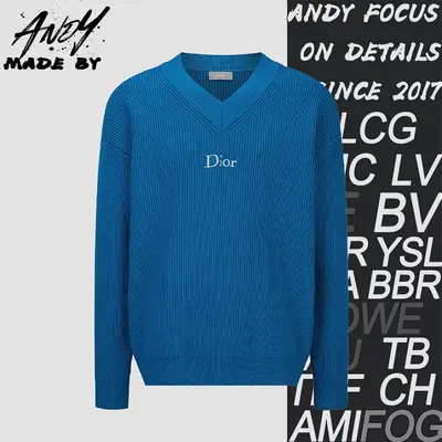 💰(290CNY)Embroidered V-Neck Wool Knit Sweater Iem ID:111230-S