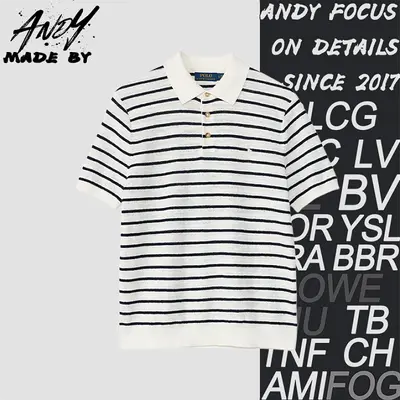 💰(220CNY) Linen striped polo shirt Item ID:110566