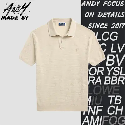 💰(230CNY) Ruff Linen Polo Shirt with Seagull Collar Item ID:110684