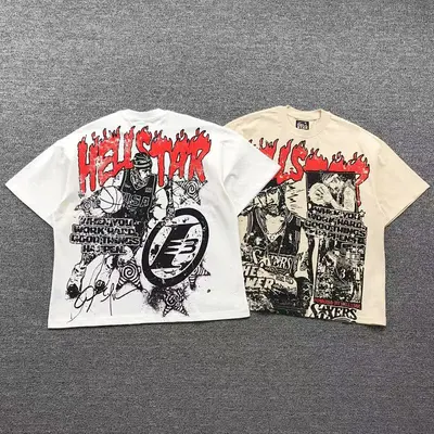 ¥95 HELLSTAR T-SHIRT 311110717(im 170cm 57kg i wear size L in the phot)