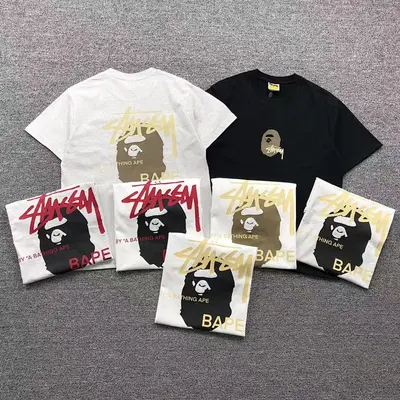 ¥79 BAPE STUSSY T-SHIRT 411181842(im 170cm 57kg i wear size S in the phot)