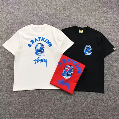 ¥79 BAPE STUSSY T-SHIRT 411183042(im 170cm 57kg i wear size S in the phot)