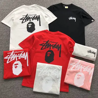 ¥79 BAPE STUSSY T-SHIRT 411183442(im 170cm 57kg i wear size S in the phot)