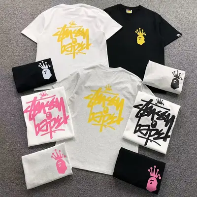¥79 BAPE STUSSY T-SHIRT 411183342(im 170cm 57kg i wear size S in the phot)