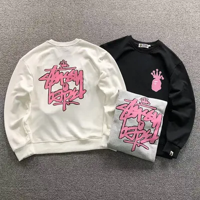 ¥125 BAPE STUSSY HOODIE 4111281517(im 170cm 55kg i wear size S in the phot)