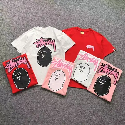 ¥78 BAPE STUSSY T-SHIRT 1102091542(im 170cm 55kg i wear size S in the phot)