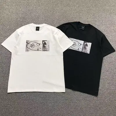 ￥78 HUF T-SHIRT 4104211602（im 170cm 60kg i wear size L in the phot）