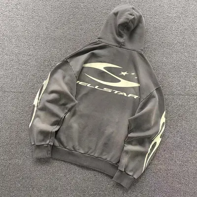 ¥258 HELLSTAR HOODIE 3106073272(im 170cm 60kg i wear size M in the phot)