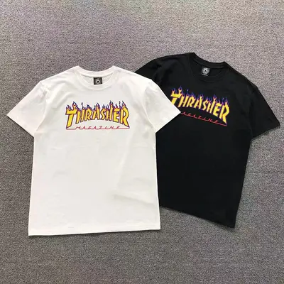 ￥68 THRASHER T-SHIRT 41060917121（im 170cm 60kg i wear size M in the phot）