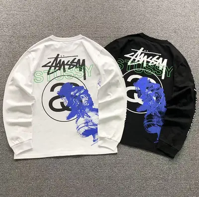 ￥135 STUSSY LONG SLEEVED 4107010977（im 170cm 60kg i wear size S in the phot）