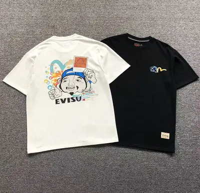¥88 EVISU T-SHIRT 572536134(im 170cm 60kg i wear size L in the phot)