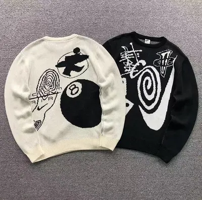 ¥178 STUSSY N⭐K⭐ SWEATER 2181101001(im 170cm 60kg i wear size M in the phot)