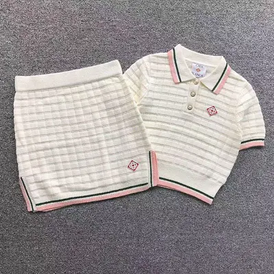 ￥335 CASABLANCA POLO SHORT SKIRT SWEATER 581827127