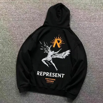 ￥135 REPRESENT HOODIE 510032891 60kg i wear size S in the phot）