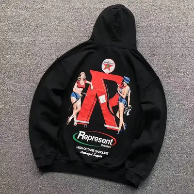 ¥135 REPRESENT HOODIE 510030391(im 170cm 60kg i wear size S in the phot)