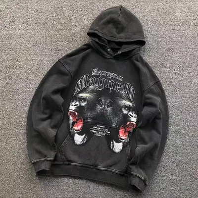 ¥135 REPRESENT HOODIE 510030191(im 170cm 60kg i wear size S in the phot)
