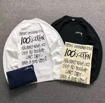 ¥88 STUSSY LONG SLEEVED 4110050198(im 170cm 60kg i wear size M in the phot)