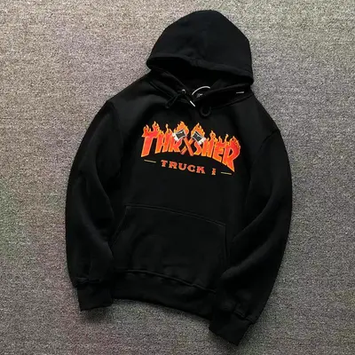 ¥98 THRASHER HOODIE 5101020121(im 170cm 60kg i wear size M in the phot)