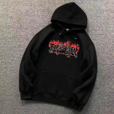 ¥98 THRASHER HOODIE 5101019121(im 170cm 60kg i wear size L in the phot)