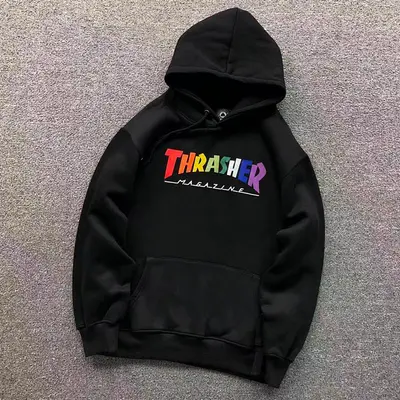 ￥98 THRASHER HOODIE 5101014121（im 170cm 60kg i wear size L in the phot）