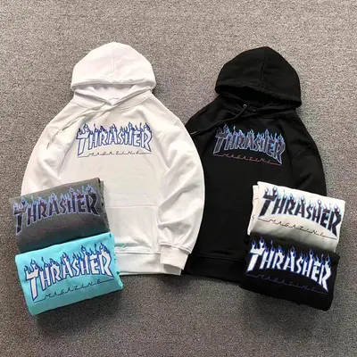 ￥98 THRASHER HOODIE 5101013121（im 170cm 60kg i wear size M in the phot）