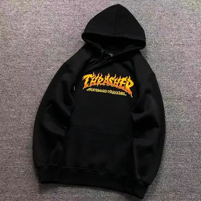 ￥98 THRASHER HOODIE 5101008121（im 170cm 60kg i wear size L in the phot）