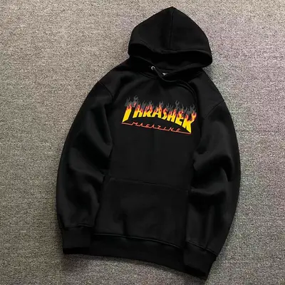 ￥98 THRASHER HOODIE 5101007121（im 170cm 60kg i wear size L in the phot）