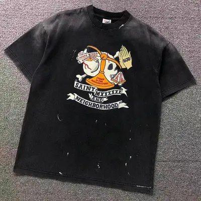 ￥115 SAINT MICHAEL NEIGHBORHOOD T-SHIRT 3201212417（im 170cm 60kg i wear size S in the phot）