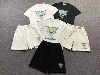 TOP￥135 SHORTS ￥168 CASABLANCA T-SHIRT SHORTS 3203020621（im 172cm 55kg i wear size L in the phot）