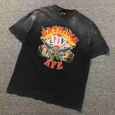 ￥115 SAINT MICHAEL BAPE T-SHIRT SMA036 3203143717 （im 170cm 60kg i wear size S in the phot）