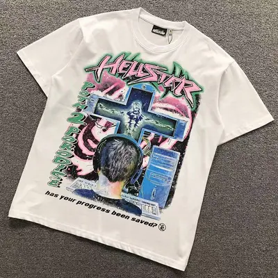 ¥115 HELLSTAR T-SHIRT 22040665125(im 170cm 60kg i wear size L in the phot)