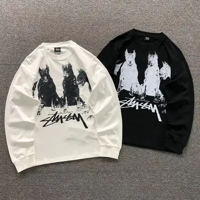 ¥158 STUSSY LONG SLEEVEDD 22041326001(im 170cm 60kg i wear size M in the phot)