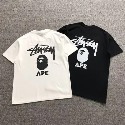 ¥85 BAPE STUSSY T-SHIRT 124150231(im 170cm 60kg i wear size M in the phot)