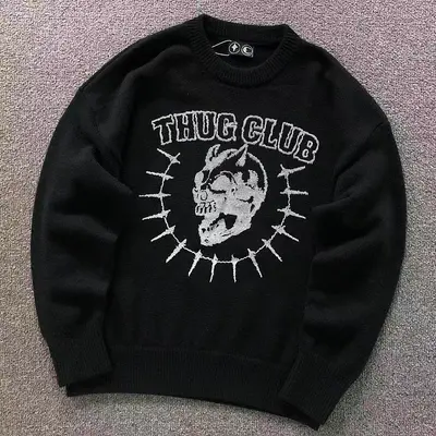 ¥158 THUG CLUB SWEATER 3205275817(im 170cm 60kg i wear size 1 in the phot)