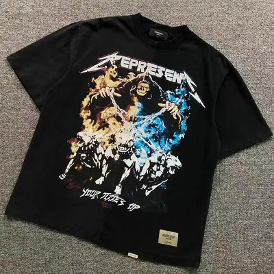 ¥128 REPRESENT T-SHIRT 3205301017(im 170cm 60kg i wear size S in the phot)