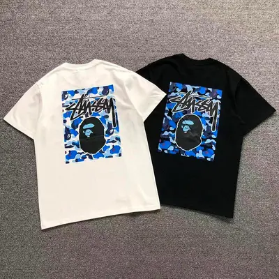¥82 BAPE STUSSY T-SHIRT 4206100298( im 170cm 60kg i wear size M in the phot)