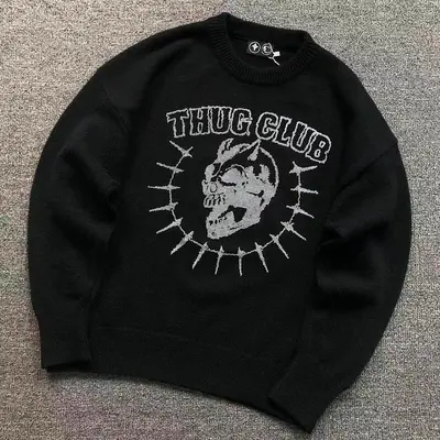 ￥158 THUG CLUB SWEATER 3206163217（im 170cm 60kg i wear size 1 in the phot）