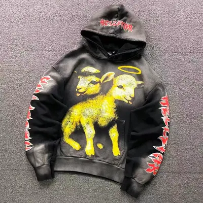 ￥288 HELLSTAR HOODIE 3206291472（im 170cm 60kg i wear size M in the phot）