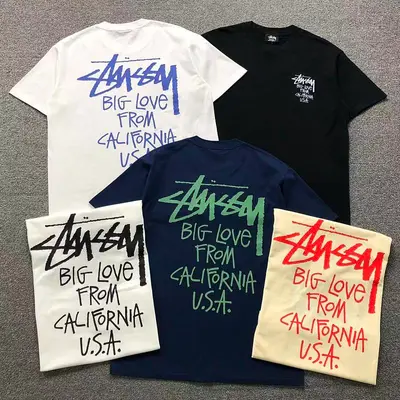 ￥82 STUSSY T-SHIRT 3207031602（im 170cm 60kg i wear size L in the phot）