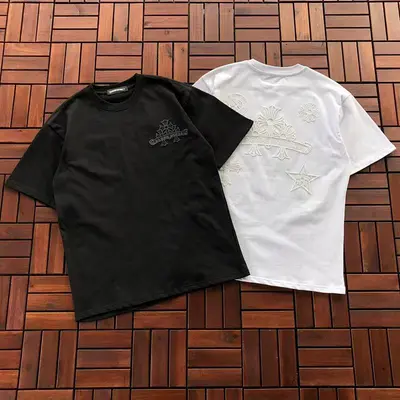 ￥~135 CH🔥OM🔥 HE🔥RTS T-SHIRT 11092567 (im 180CM 68KG iwear size S in the photo)