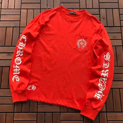 ¥~95 CH🔥OM🔥 HE🔥RTS LONG-SLEEVE 33111927 (im 180CM 68KG iwear size M in the photo)