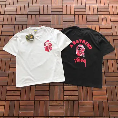 ￥~89 BAPE & ST🔥S🔥Y T-SHIRT 11112808 (im 176CM 58KG iwear size M in the photo)