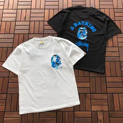 ￥~89 BAPE & ST🔥S🔥Y T-SHIRT 11112807 (im 176CM 58KG iwear size M in the photo)