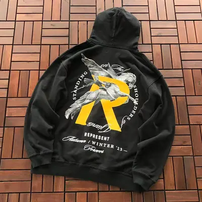 ￥~135 REPRESENT HOODIE 33120148 (im 176CM 58KG iwear size M in the photo)