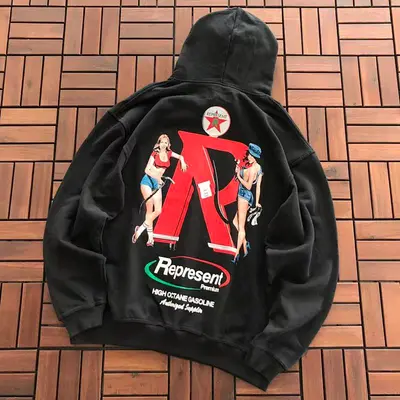 ￥~135 REPRESENT HOODIE 33120107 (im 184CM 80KG iwear size S in the photo)