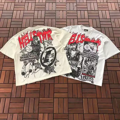 ￥~79 HELLSTAR T-SHIRT 33120442 (im 180M 68KG iwear size XL in the photo)
