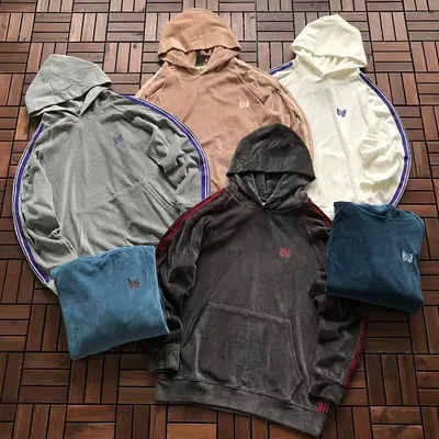¥~179 NEEDLES HOODIE FLEECE 44121002 (im 176CM 58KG iwear size M in the photo)