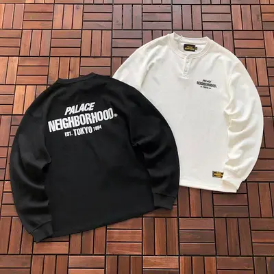 ￥125 P🔥LA🔥E & NEIGHBORHOOD LONG-SLEEVE 44122307 (im 180CM 68KG iwear size M in the photo)