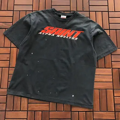 ¥~95 SAINT MICHAEL T-SHIRT 77010348 (im 176CM 58KG iwear size M in the photo)